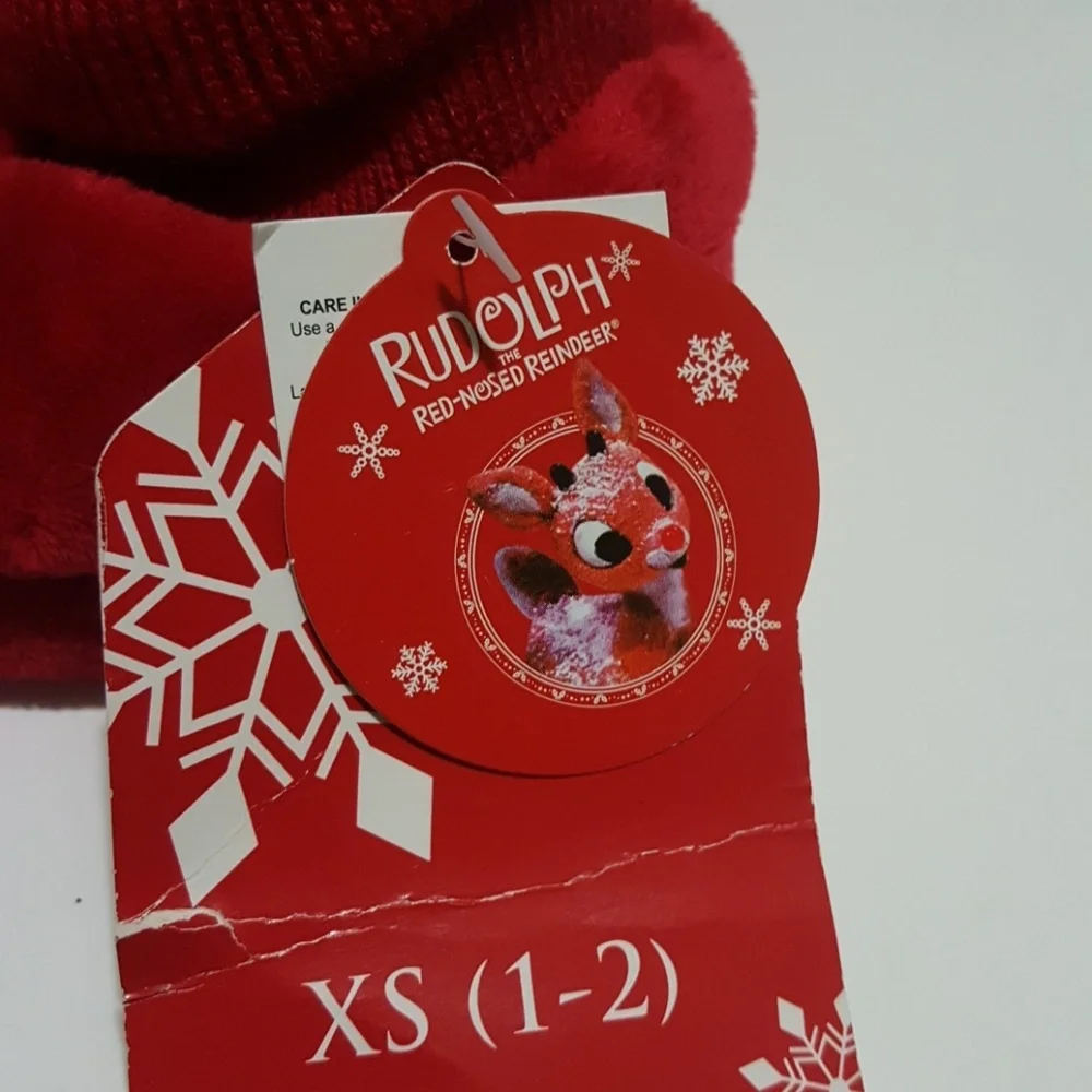 Christmas Rudolph Baby Slippers Size XS 1-2